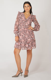 Long Sleeve Twist Front Mini Dress