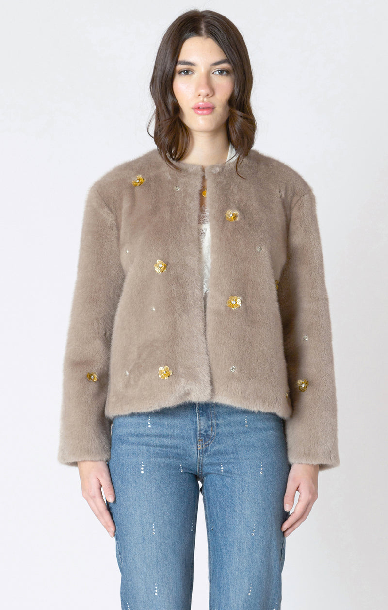 Faux Fur Embellished Jacket
