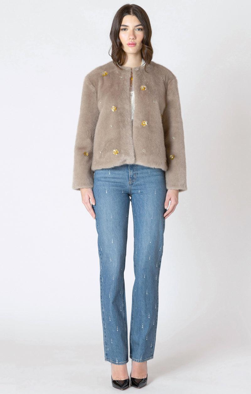 Faux Fur Embellished Jacket