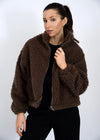 Janna Sherpa Jacket in Chocolate