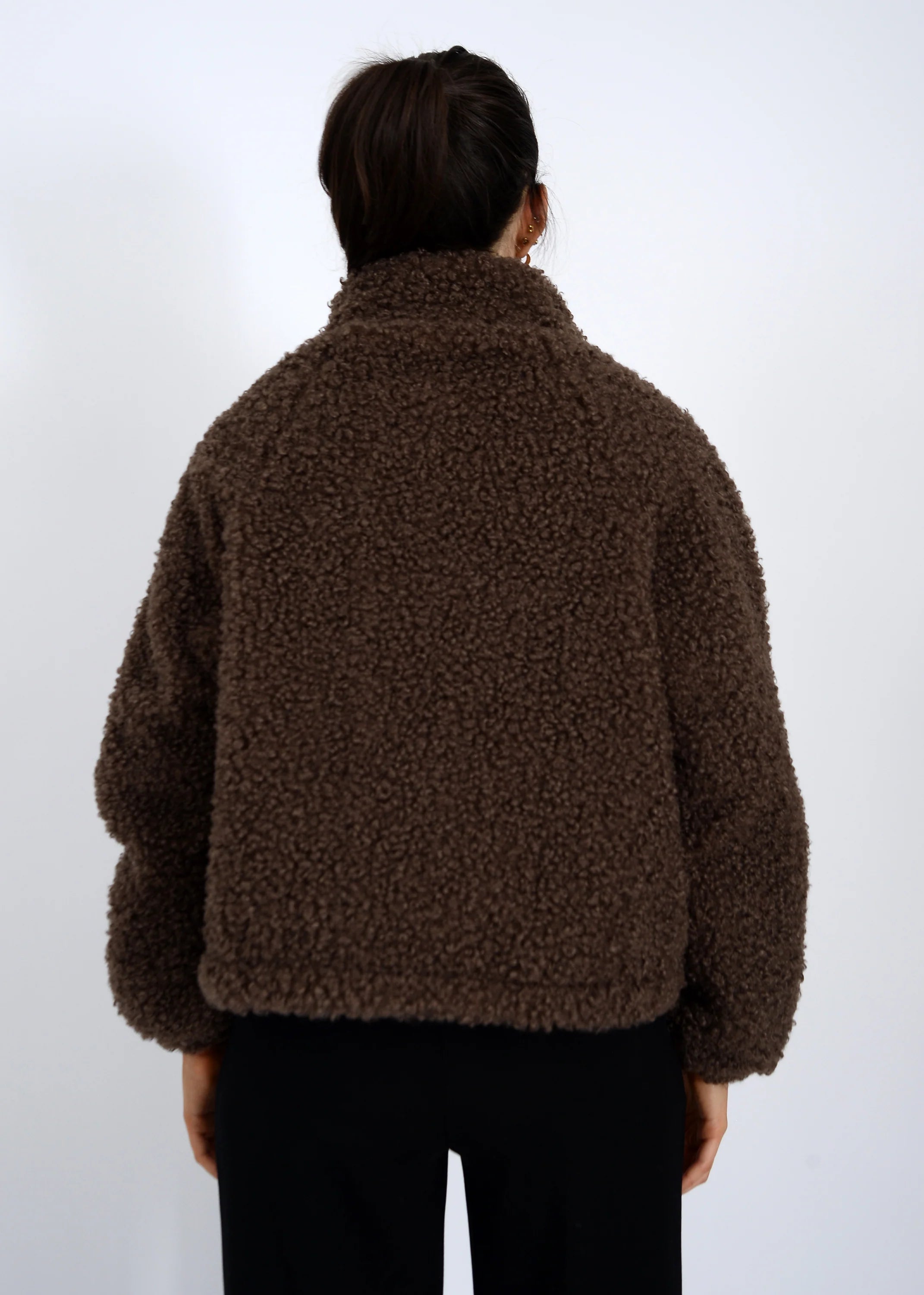 Janna Sherpa Jacket in Chocolate