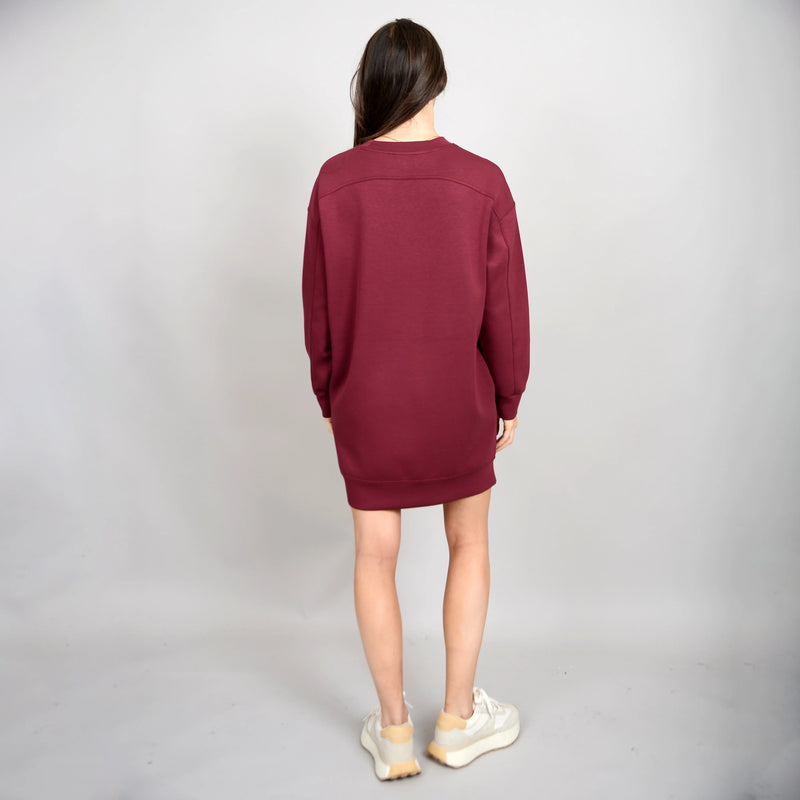 Lucis Knit Long Dress in Oxblood | Scuba Collection