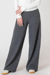 Knit Cardigan + Wide Leg Pant Set | Charcoal