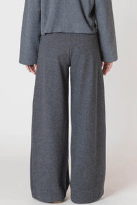 Knit Cardigan + Wide Leg Pant Set | Charcoal