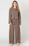 Knit Cardigan + Wide Leg Pant Set | Mocha
