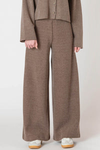 Knit Cardigan + Wide Leg Pant Set | Mocha