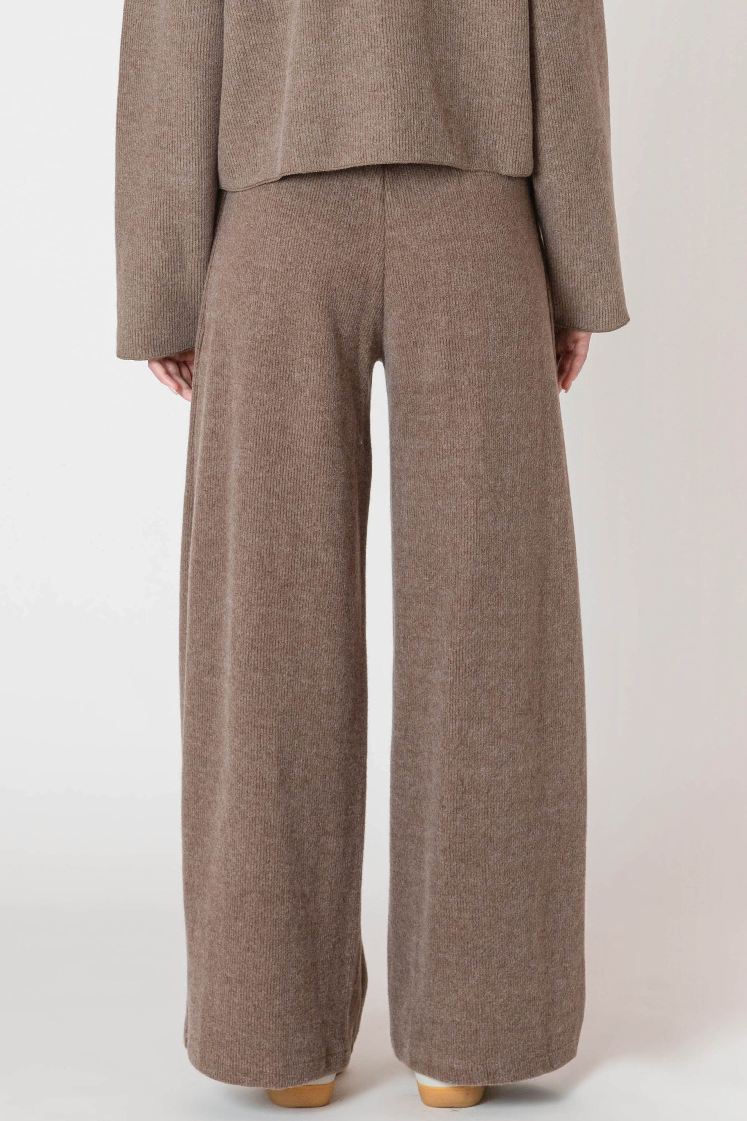 Knit Cardigan + Wide Leg Pant Set | Mocha
