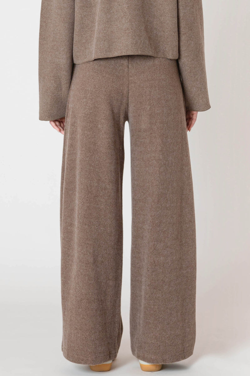 Knit Cardigan + Wide Leg Pant Set | Mocha