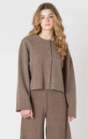 Knit Cardigan + Wide Leg Pant Set | Mocha