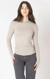 Brushed Crewneck Tee in Light Heather Taupe