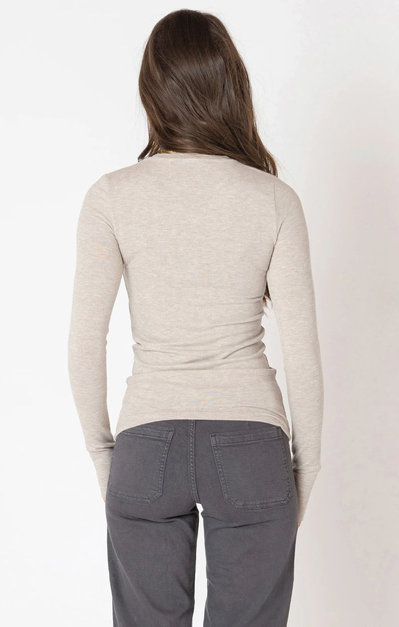 Brushed Crewneck Tee in Light Heather Taupe