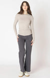 Brushed Crewneck Tee in Light Heather Taupe