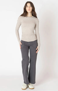 Brushed Crewneck Tee in Light Heather Taupe