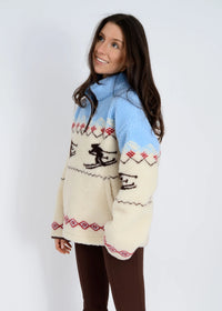 Alpine Sherpa 1/2 Zip in Ski Print
