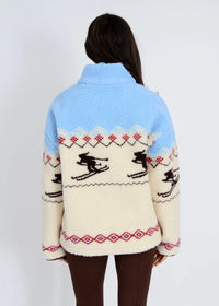 Alpine Sherpa 1/2 Zip in Ski Print
