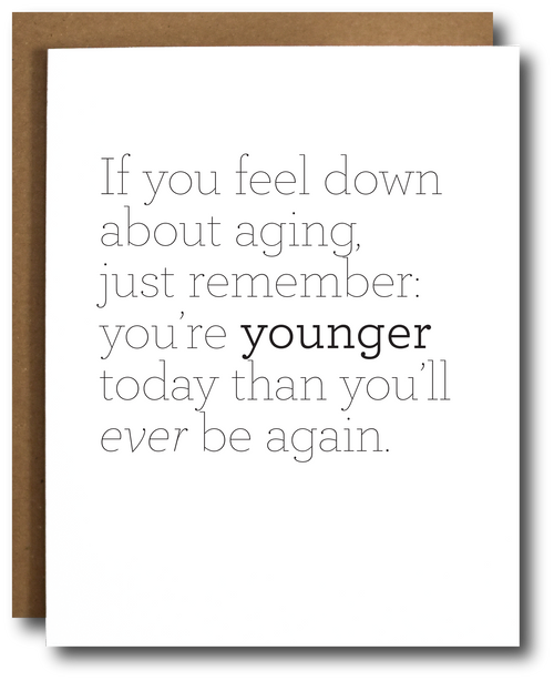 Down About Aging Birthday Card