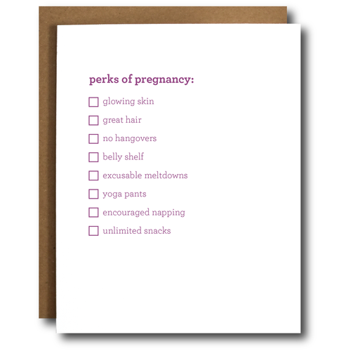Perks Of Pregnancy Card