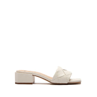 Aria Quilted Mule in Off White