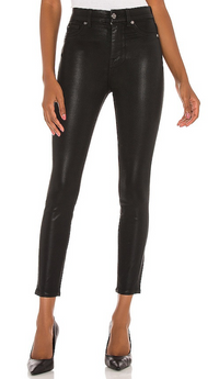 The High Waist Ankle Skinny With Faux Pockets In Black