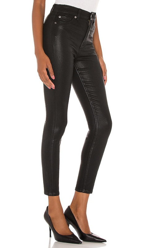 The High Waist Ankle Skinny With Faux Pockets In Black