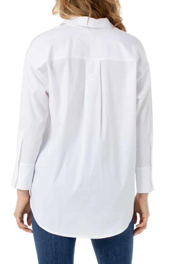 Oversized Classic Button Down Shirt In White