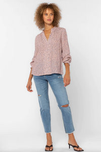 Maggie Blouse In Pink Abstract Dot