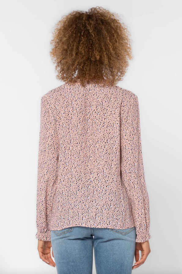 Maggie Blouse In Pink Abstract Dot