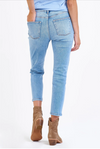 ROXI SUPER HIGH RISE CROPPED MOM JEANS STARLITE