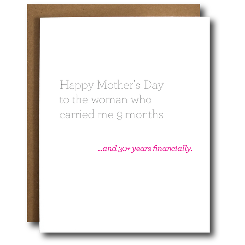 Financial Support Funny Mother's Day Card