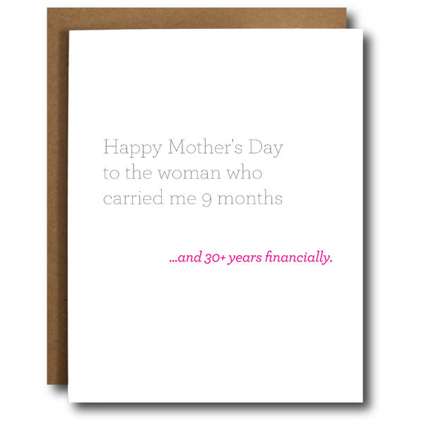 Financial Support Funny Mother's Day Card