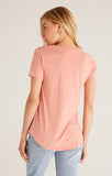 Cotton Slub Pocket Tee In Coral sands