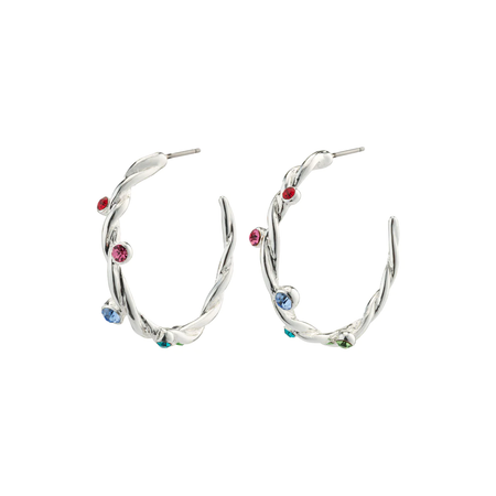 LIVE recycled square hoop earrings silver-plated