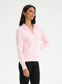 Kendall Polo Sweatshirt in Candy Pink