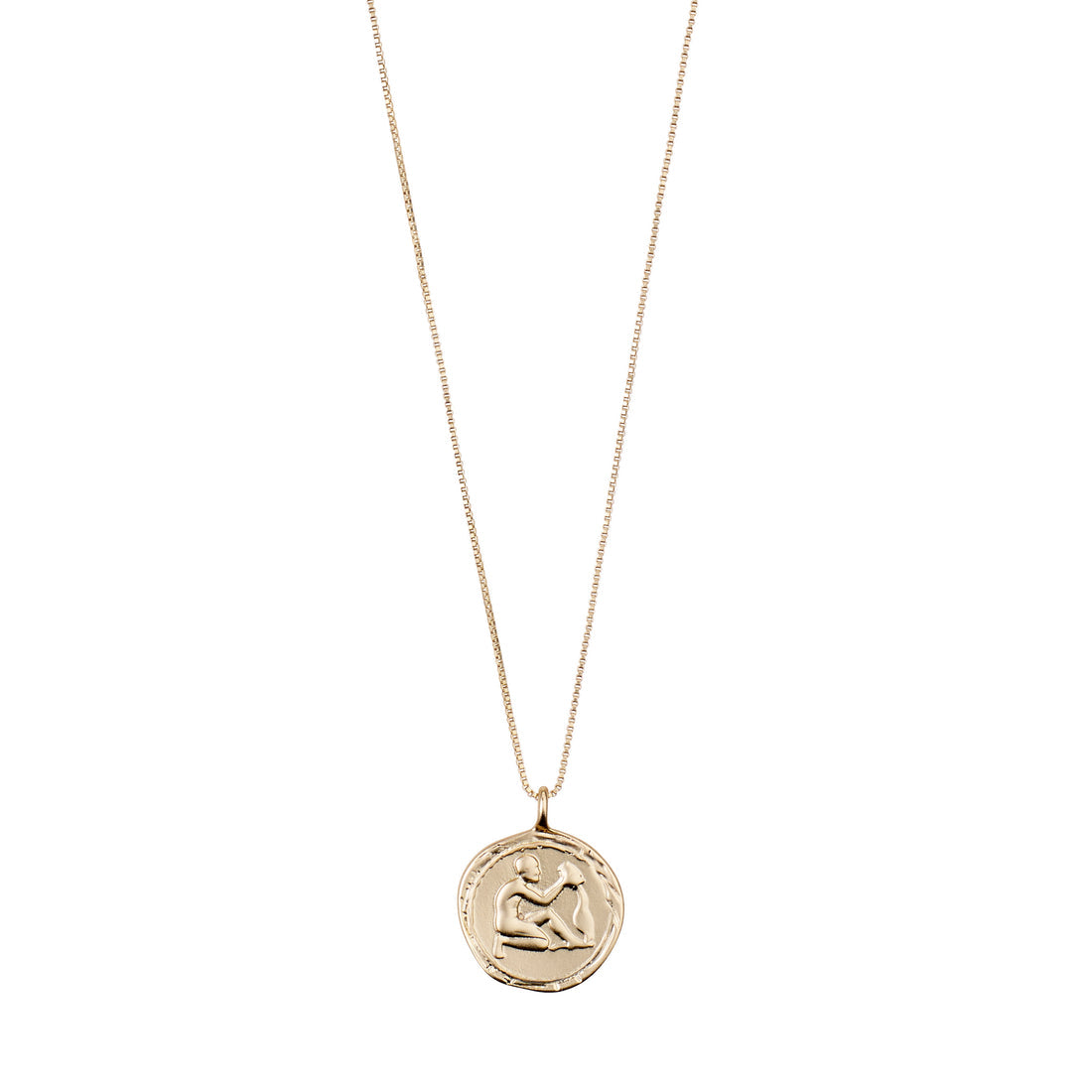 Gold-colored store Aquarius Coin Pendant