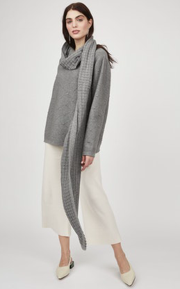 Honey Comb Knit Sweater in Grey