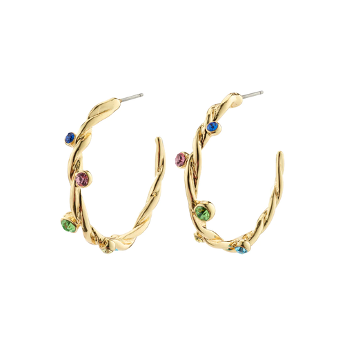 HARLEY recycled large twirl hoop earrings gold-plated