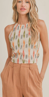The Marfa Halter Top In Natural Multi