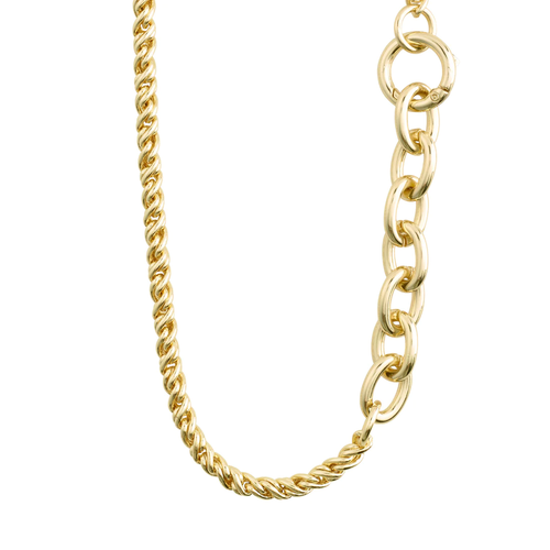 LEARN recycled braided-chain necklace gold-plated